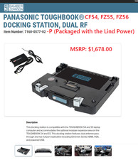 GAMBER-JOHNSON Docking Station Toughbook FZ-55 FZ56 CF-54 7160-0577-02-P + Power picture