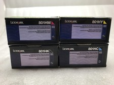 NEW Set Of 4 Genuine LEXMARK TONERS 801HK 801HC 801HY 801HM CX410 CX510 SEALED picture