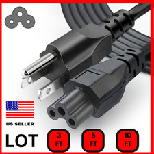 Lot of 1-100 3 Prong Laptop Charger Cable Cord Replacement Cable 3FT 5FT 10FT picture
