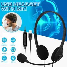 Auriculares micrófono cancelación ruido USB PC portátil oficina llamada chat picture
