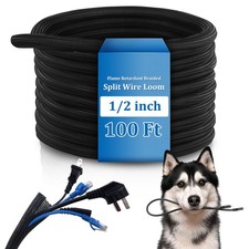 100 ft Split Wire Loom Tubing Cable Sleeve Cord Protector, 1/2 Inch picture