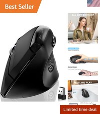 Optical Wireless Vertical Mouse with 1600 DPI - Sleek Design for PCs & Laptops picture