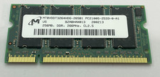 MICRON PC2100 SODIMM DDR 266MHZ MT8VDDT3264HDG-265B1 CL2.5 LAPTOP MEMORY picture