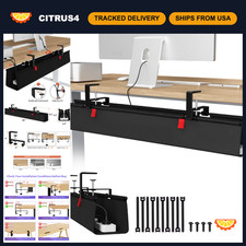 36-Inch No Drill Under Desk Cable Management Tray - Tidy Up Cords & Wires picture