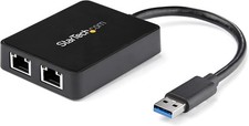  USB 3.0 to Dual Port Gigabit Ethernet Adapter NIC with USB Port (US picture