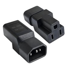 10 Pack IEC320 C14 to NEMA 5-15R Power Plug Adapter, UPS Extension Connector picture