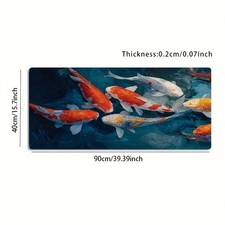 A Large Gaming Mouse Pad Featuring a Colorful Koi Fish Design in an Oil Painti picture