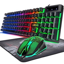 Keyboard and Mouse Gaming LED Wired Combo with 17.5*5.3*1.25 in, 910b picture