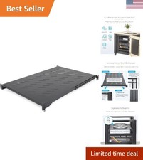 Universal 1U Server Rack Shelf - Vented with 150lb Capacity, Adjustable Depth picture
