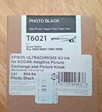 04-2021 GENUINE EPSON T6021 PHOTO BLACK 110ml INK STYLUS PRO 7800 9800 7880 9880 picture