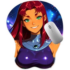 3D Mousepad Oppai Mouse pad with Wrist Rest Pain Relief Anime Manga pad Starfire picture