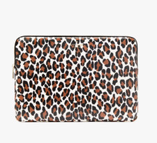 Kate Spade Madison Spotted Leopard Universal Size Laptop Sleeve, brown, cream, picture