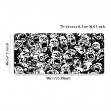 1pc Large-sized Esports Gaming Mouse Pad, Featuring a Black and White Roaring picture