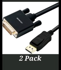 Set of 2 BENFEI DisplayPort to DVI cables.Each cable is approximately 6 feet l picture