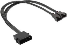 2 Pack 4-Pin Molex to 2 X 3 Pin PMW 12V PC Fan Power Adapter Cable picture