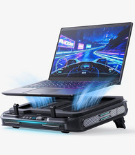 llano V11 Pro Laptop Cooling Pad, 1 Fan, RGB, Adjustable Stand, 16in Black picture