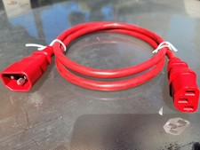4 Foot Heavy Duty Power Extension Cord 15A 14 AWG C13 to C14 Red picture