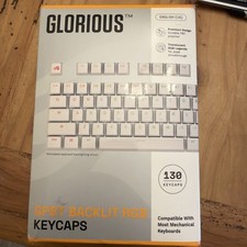 Glorious GPBT Backlit RGB White Keycaps English (US), 130 Count picture