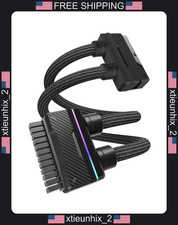 ARGB 24-Pin PC Power Supply Extension Cable, Unified Dual-Tube, Black picture
