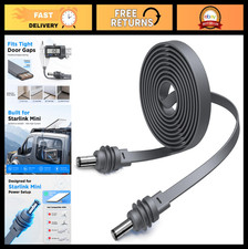 Flat Starlink Mini DC Power Cable 16.4FT 5M 18AWG Window Passthrough Connector picture