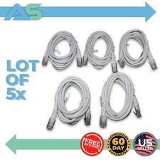 Lot of 5 White RJ45 Ethernet Patch Cables 1.8M 6FT Cat6 LAN Network Wire Cord picture