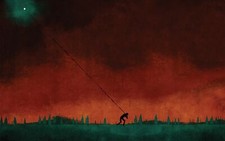 Landscape  art men moon minimalism fantasy painting Custom Gaming Mat Desk picture