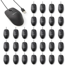 Amazon Basics 3-Button USB Wired Computer Mouse, Black, 30-Pack 30-Pack, Black picture