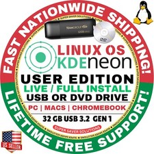 KDE NEON LINUX OS / USER EDITION / BOOTABLE USB/DVD LIVE FLASH PEN-DRIVE picture