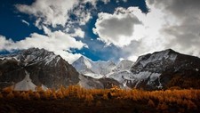 Landscape nature forest mountains snowy mountain peak Custom Gaming Mat Desk picture