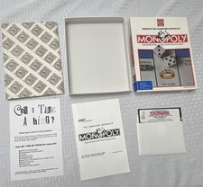 Vintage 1985 Monopoly IBM PC Tandy 1000 5.25 Floppy Virgin Games DOS CIB picture