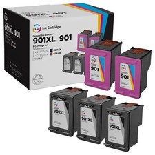 Replacement Replacements Fits for HP 901XL 5PK: 3 CC654AN Black/2 CC656AN Color picture