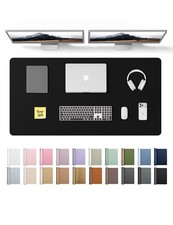 Black PU Leather Desk Protector Mat Large Mouse Pad Waterproof 47.2
