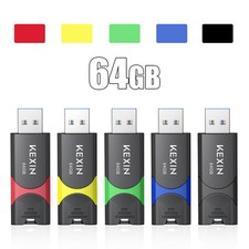 Kexin 64GB USB 2.0 5 Pack Retractable Style Flash Drive Memory Stick Thumb Drive picture