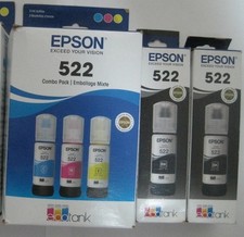 Set 5 Genuine SEALED Epson 522 High Yield Inkjet Cartridges 2027-2029 picture