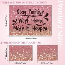 2X Gradient Rose Gold Glitter Laptop Decal Removable PVC Skin Waterproof picture