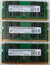 Lot of 3 Micron 16GB DDR4-3200 Laptop RAM SODIMM MTA16ATF2G64HZ-3G2J1 picture