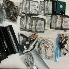 Lap parts, hard drives, batteries, monitor ribbons, various cables and connector picture