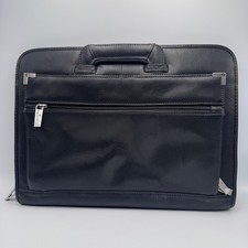 Samsonite Black Faux Leather Laptop Briefcase Sleeve Retractable Handle Bag picture