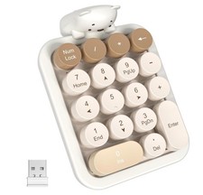MOFII Wireless Number Pad with Bear - Mixed Milktea Numeric Keypad 18 Keys 2.4G picture