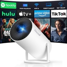 [Built-in Apps] Mini Projector with WiFi and Bluetooth, Portable, White picture