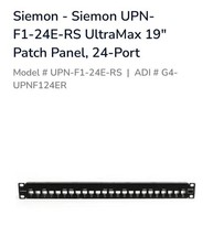 Siemon UPN-F1-24E-RS 24-Ports 1U CAT6 Black Patch Panel picture
