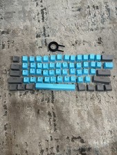 Gray Cyan Double Shot PBT Cusstomized Keycaps 61 Set for Mechanical Keyboard picture