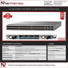 Cisco N9K-C93180YC-EX 48x25GB SFP+ 6x 100GB QSFP28 B-F Airflow Switch picture