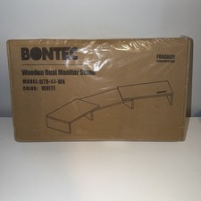 Dual Monitor Stand Riser MTR-S3 wooden white desktop dual gaming office BONTEC picture
