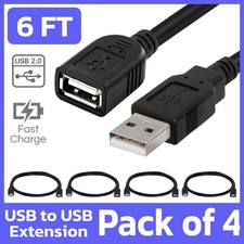 4 Pack USB Extension Cable 6ft USB Cord Extender Standard Type A Male to Female picture