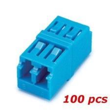 100 PACK LC to LC Single-mode Duplex Fiber Optic Adapter Coupler Connector Blue picture