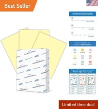 JAM-FREE 20 lb Canary Yellow Colored Paper - 500 Sheets, Sustainable & Bright picture