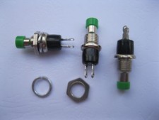100 pcs Mini SPST Push Momentary Switch 125V/6A 250V/3A Green Color Push On New picture