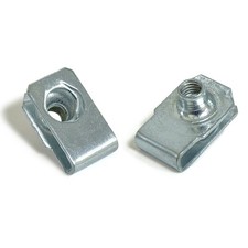 #10-32 U-Style Clip-On Nut, Blue White Zinc Plated Finish, Carbon Steel, U-Type picture