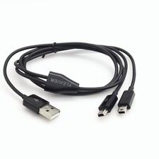 FLEAVER 1m 3ft 2 in 1 Dual Mini USB Splitter Cable Power 2 Mini USB Devices picture